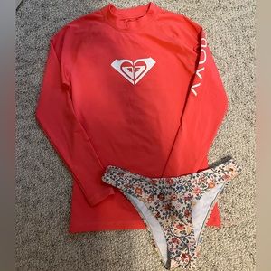 Coral Pink Roxy Swim Long Sleeve